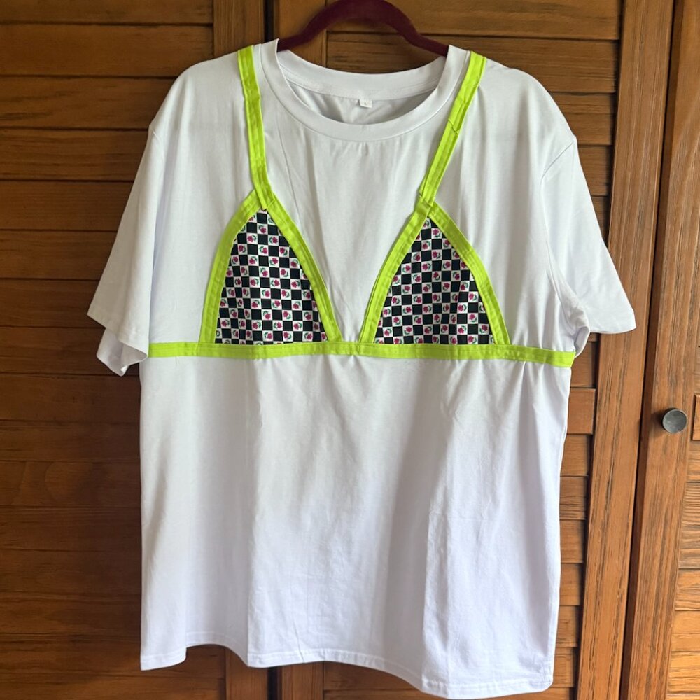 Patchwork Bikini Tee - Size L